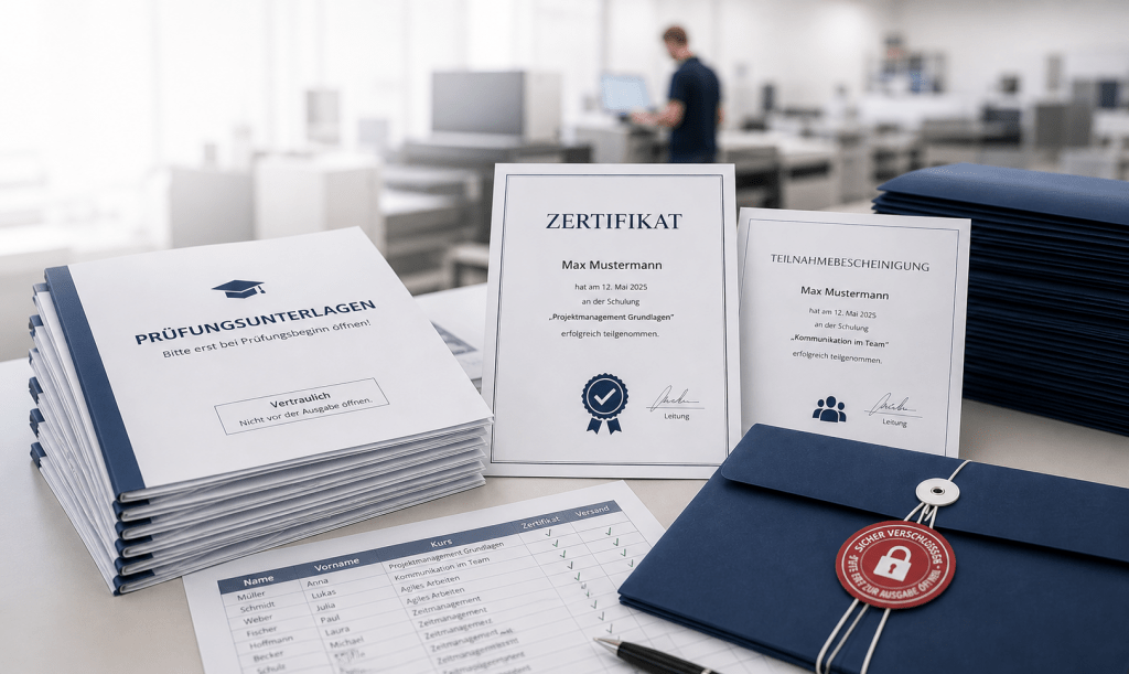 Prüfungen & Zertifikate drucken